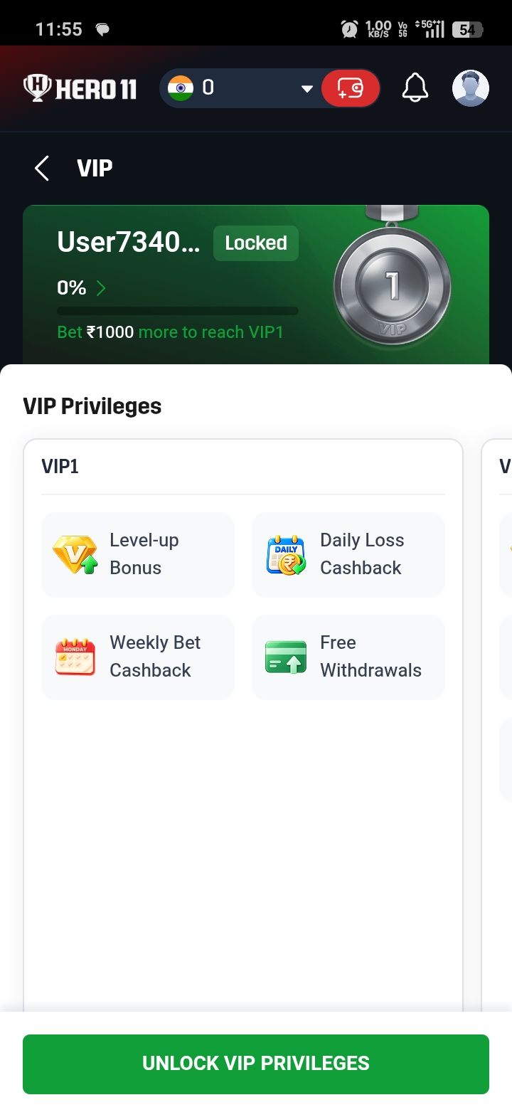 Hero11 fantasy sports, cricket, rummy, casino games, rewards and VIP benefits